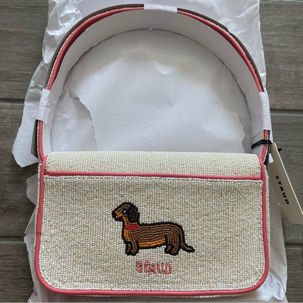 STAUD BEADED TOMMY BAG VIRAL DOG DAYS HOT DOG - Picture 11 of 13